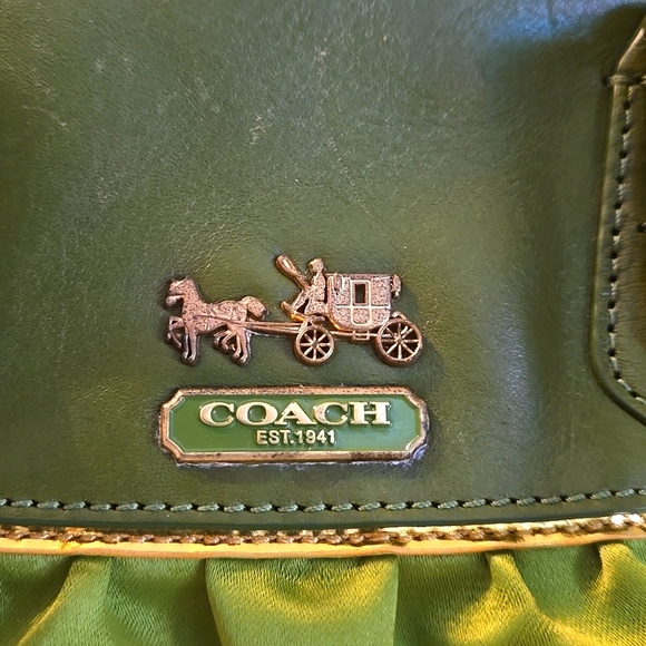 EUC RARE Light Green Coach Satin Amanda Satchel  PRICE FIRM - Picture 3 of 10